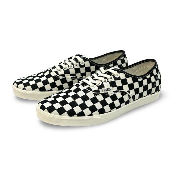 Vans Authentic Lowpro Embroidered Black Check Sneakers Women 9.5 / Men 8 Rare - Picture 4 of 8